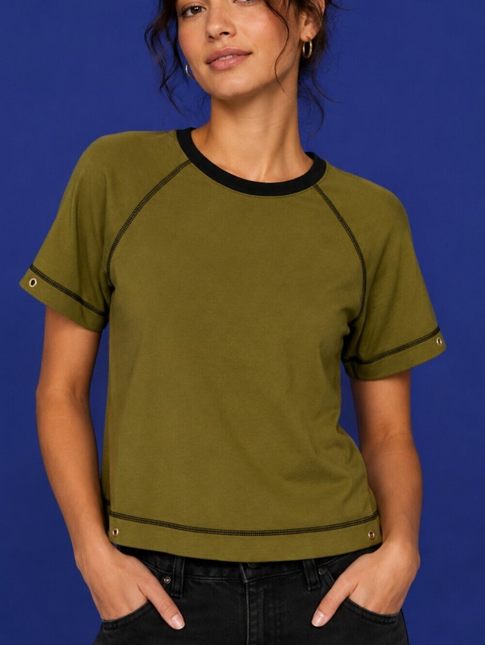 VTG CATALINA 1970s Army Green Grommet Short Sleeve Unisex T-shirt